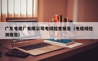 广东电缆厂有限公司电线检查报告（电缆线检测报告）